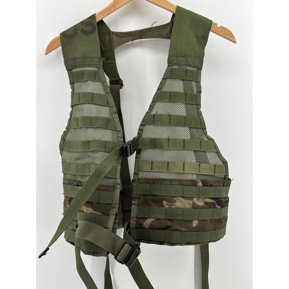 US Army Molle II Fighting Load Carrier Vest FLC LBV Tactical Woodland BDU M81